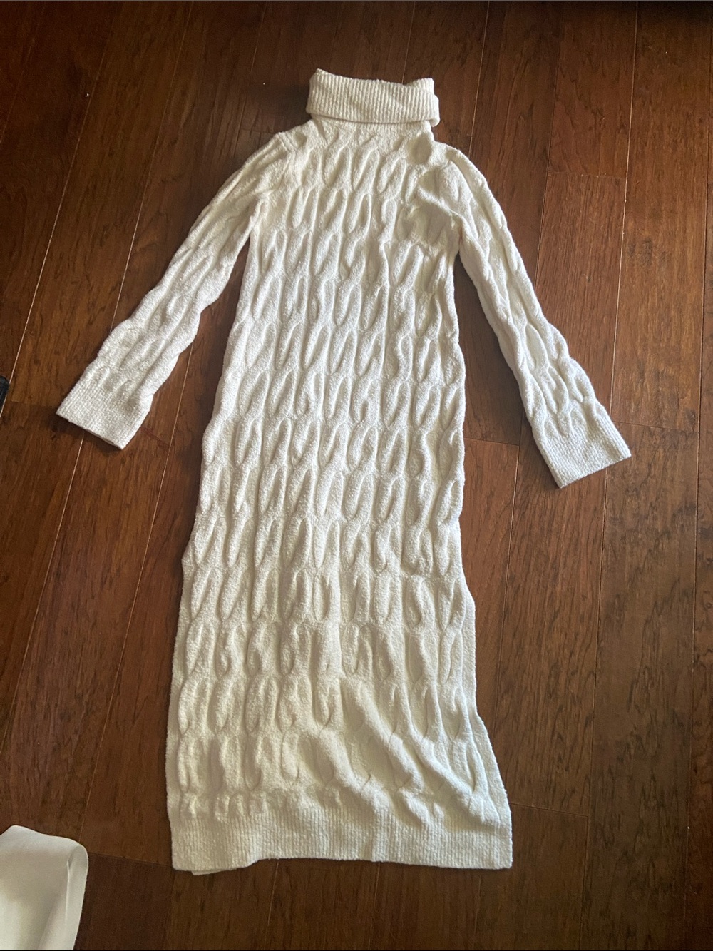 Splendid Cream Cable Knit Turtleneck Sweater Dress